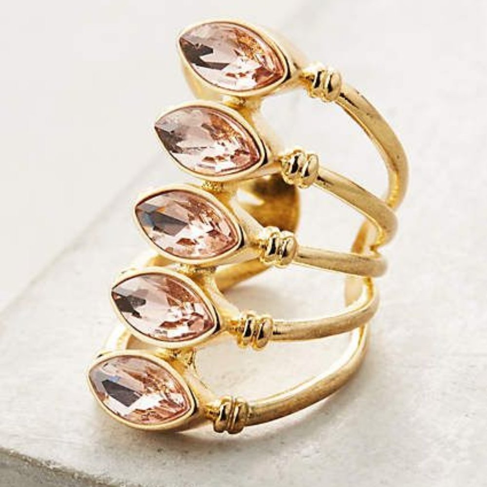 Anthropologie Giza Gold Plated Jewelry Ring NWT